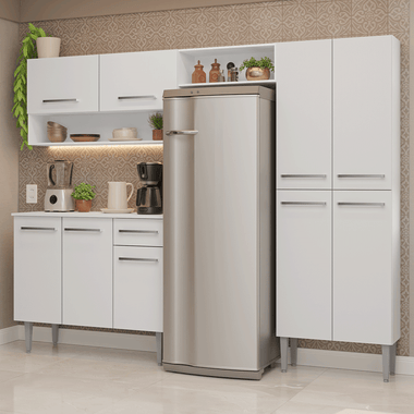 Armário de Cozinha Completa 229cm Branco Emilly Madesa 17