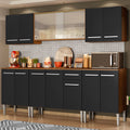 Armário de Cozinha Completa 233cm Rustic/Preto Emilly Wind Madesa 02