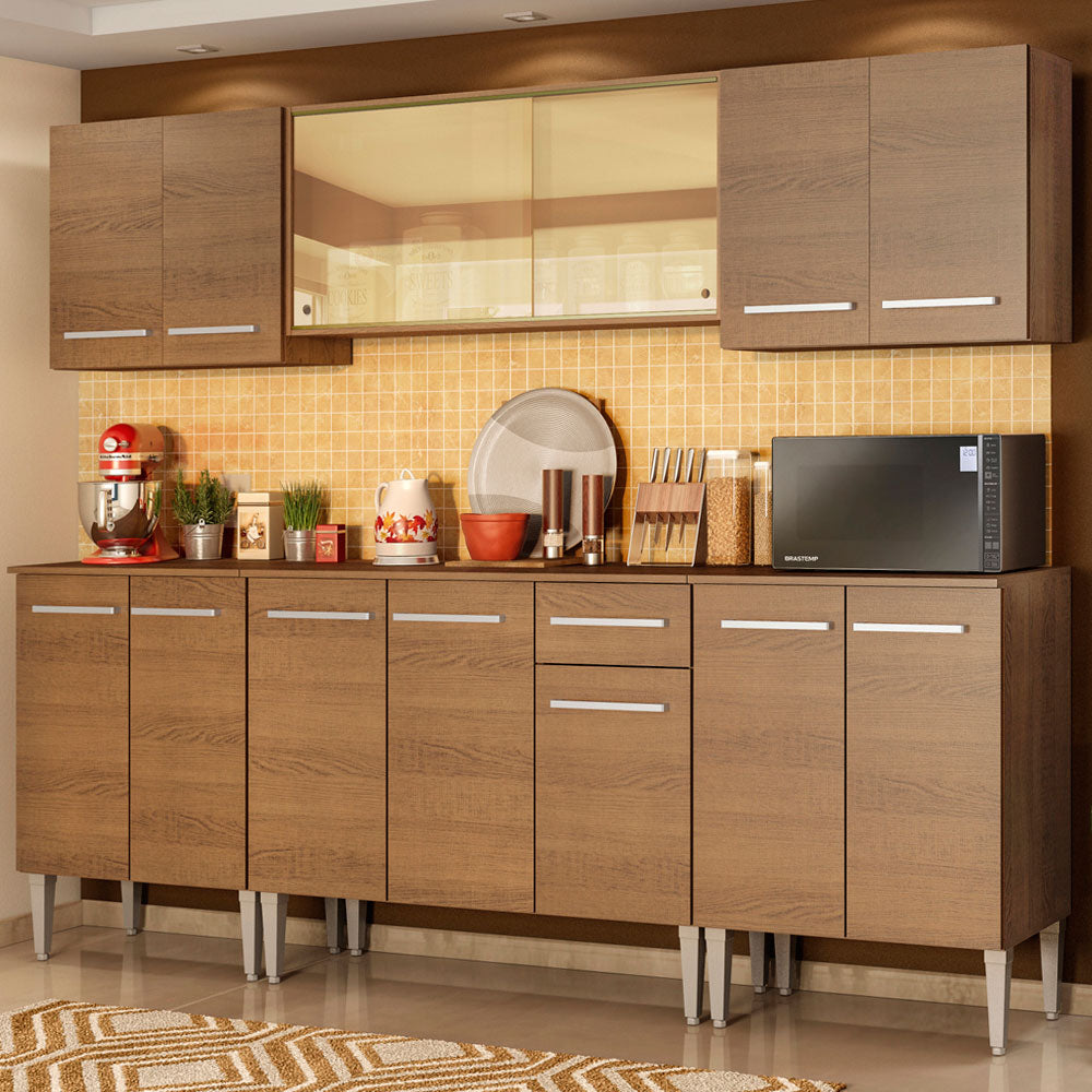 Armário de Cozinha Completa 233cm Rustic Emilly Fire Madesa 03