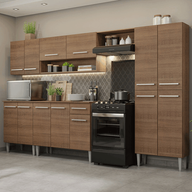 Armário de Cozinha Completa 293cm Rustic Emilly Madesa 01