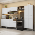 Armário de Cozinha Completa 293cm Rustic/Branco Emilly Madesa 01