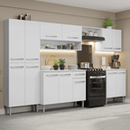 Armário de Cozinha Completa 293cm Branco Emilly Madesa 02
