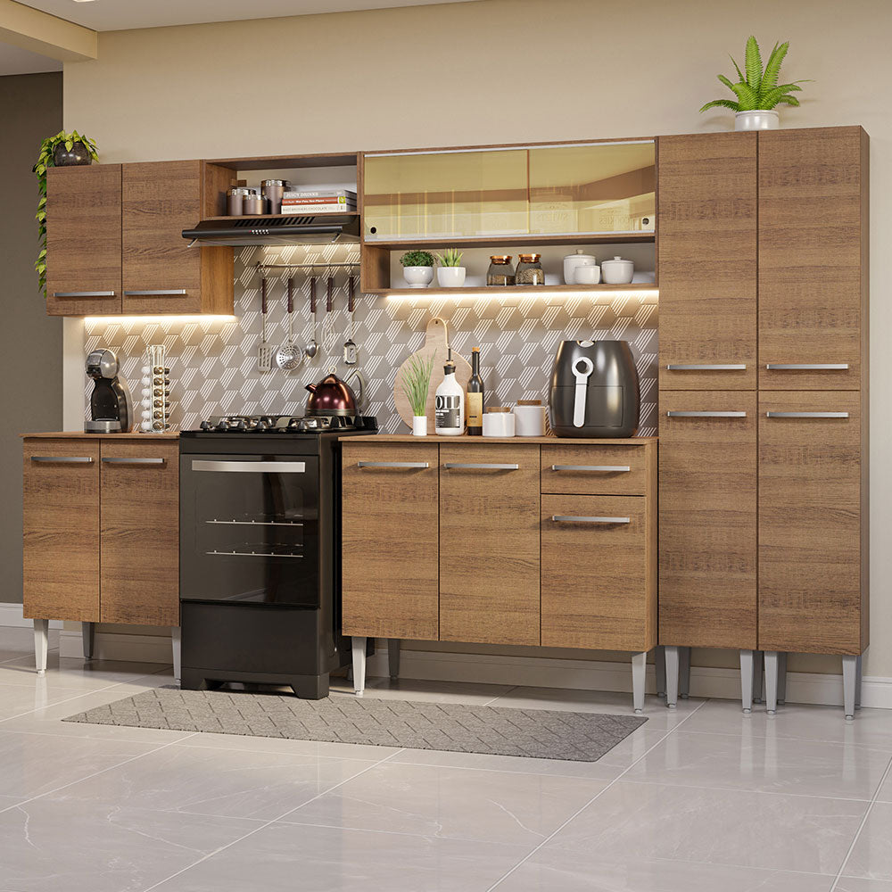 Armário de Cozinha Completa 293cm Rustic Emilly Madesa 03