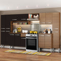 Armário de Cozinha Completa 325cm Rustic/Preto Emilly Joy Madesa 01