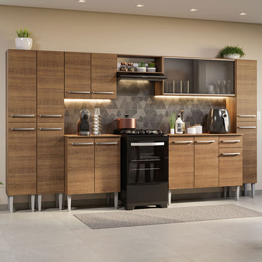 Armário de Cozinha Completa 325cm Rustic Emilly Madesa 03