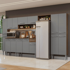 Armário de Cozinha Completa 325cm Rustic/Cinza Emilly Madesa 07