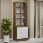 Kit Balcão + Cristaleira 70cm Rustic/Branco Glamy Madesa 02