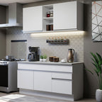 Armário de Cozinha Compacta 150cm Branco Glamy Madesa 01