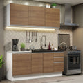 Armário de Cozinha Compacta 180cm Branco Rustic Glamy Madesa 05
