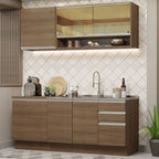 Armário de Cozinha Compacta 180cm Rustic Glamy Madesa 06