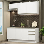 Armário de Cozinha Compacta 180cm Branco Glamy Madesa 07