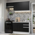 Armário de Cozinha Compacta 180cm Branco/Preto Glamy Madesa 09