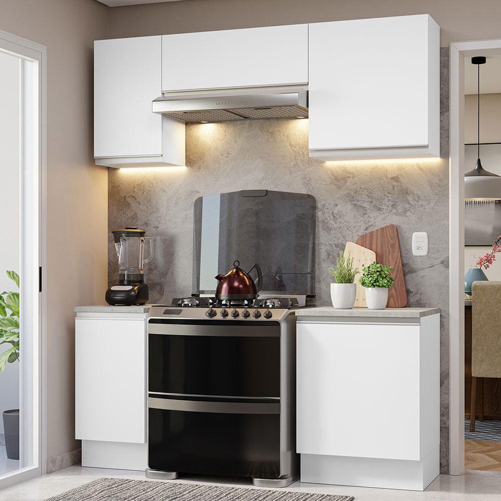 Armário de Cozinha Compacta 180cm Branco Glamy Madesa 12