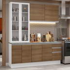 Armário de Cozinha Compacta 190cm Branco/Rustic Glamy Madesa 05