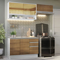 Armário de Cozinha Compacta 200cm Branco/Rustic Glamy Madesa 08