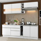 Armário de Cozinha Completa 220cm Branco Parma Madesa 02