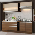 Armário de Cozinha Completa 220cm Rustic/Rustic/Crema Parma Madesa 02