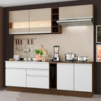 Armário de Cozinha Completa 220cm Branco/Rustic/Crema Parma Madesa 02