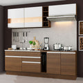 Armário de Cozinha Completa 220cm Rustic/Rustic/Branco Parma Madesa 02