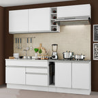 Armário de Cozinha Completa 220cm Branco Parma Madesa 03