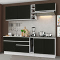 Armário de Cozinha Completa 220cm Branco/Preto Parma Madesa 03