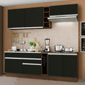 Armário de Cozinha Completa 220cm Rustic/Preto Parma Madesa 03