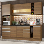 Armário de Cozinha Completa 240cm Rustic Lazio Madesa 02