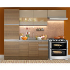Armário de Cozinha Completa 260cm Rustic/Crema Glamy Madesa 02