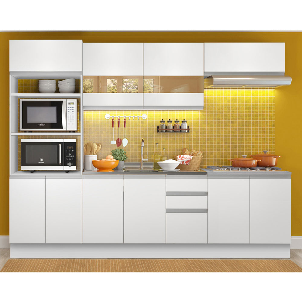 Armário de Cozinha Completa 270cm Branco Atenas Madesa 03