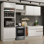 Armário de Cozinha Completa 270cm Branco Jade Madesa 09