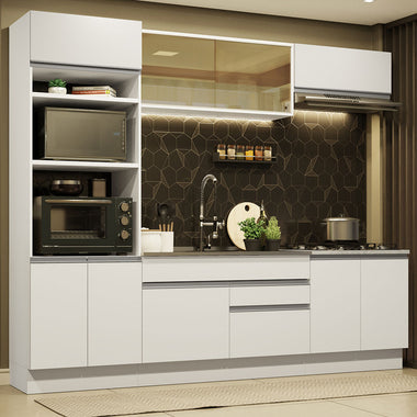 Armário de Cozinha Completa 270cm Branco Glamy Madesa 10