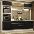 Armário de Cozinha Completa 270cm Branco Preto Glamy Madesa 10