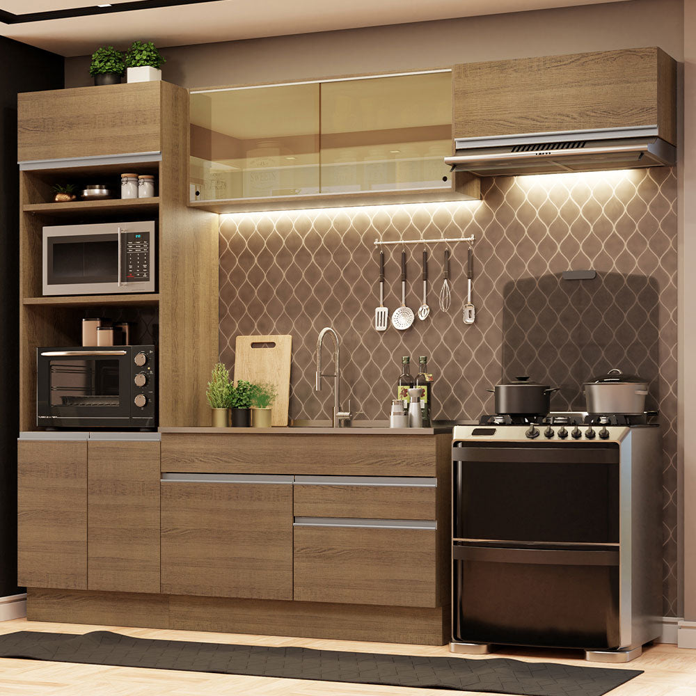 Armário de Cozinha Completa 270cm Rustic Glamy Madesa 11