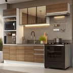 Armário de Cozinha Completa 270 cm Branco/Rustic Glamy Madesa 17