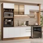Armário de Cozinha Completa 270 cm Rustic/Branco Glamy Madesa 18