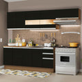 Armário de Cozinha Completa 280cm Rustic/Preto Marcela Madesa 03