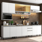 Armário de Cozinha Completa 280cm Branco Genova Madesa 04SR