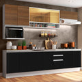 Armário de Cozinha Completa 280cm Branco/Preto/Rustic Genova Madesa 04
