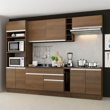 Armário de Cozinha Completa 290cm Rustic/Rustic Vicenza Madesa 02