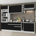 Armário de Cozinha Completa 290cm Branco/Preto Vicenza Madesa 02