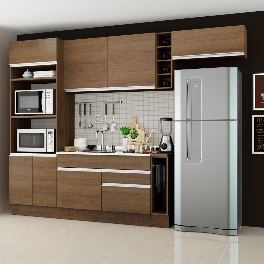 Armário de Cozinha Completa 290cm Rustic Safira Madesa 04