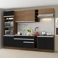 Armário de Cozinha Completa 290cm Rustic/Preto/Rustic Vicenza Madesa 07