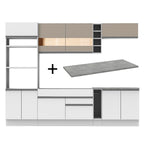 Armário de Cozinha Completa 290cm Branco/Crema Vicenza Madesa 11