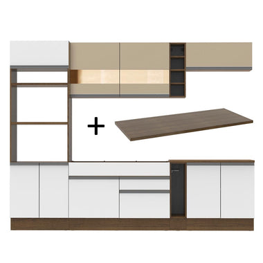 Armário de Cozinha Completa 290cm Rustic/Branco/Crema Vicenza Madesa 11