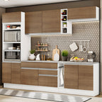Armário de Cozinha Completa 290cm Branco/Rustic Vicenza Madesa 12