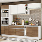 Armário de Cozinha Completa 290cm Branco/Rustic/Branco Vicenza Madesa 12