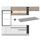 Armário de Cozinha Completa 290cm Branco/Branco/Crema Safira Madesa 13