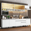 Armário de Cozinha Completa 300cm Branco Verona Madesa 01SR