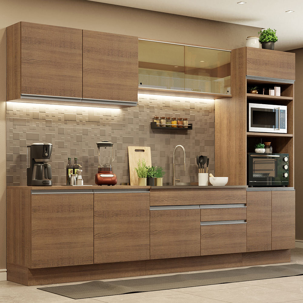Armário de Cozinha Completa 310cm Rustic Glamy Madesa 01