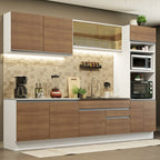 Armário de Cozinha Completa 310cm Branco Rustic Glamy Madesa 01